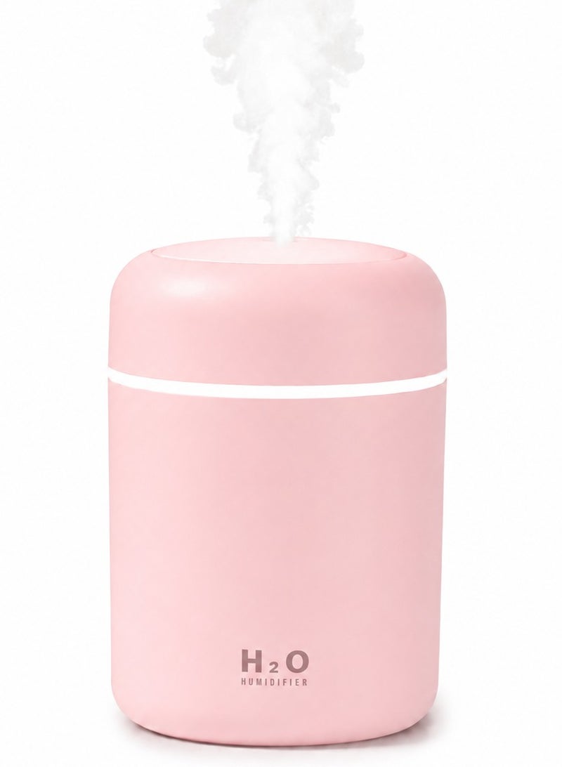 Ultrasonic humidifier with a 300ml tank, compact with Type-C connector and aroma diffuser; basic electric humidifier for diffusing essential oils with 7 assorted LED colors. - Image 1