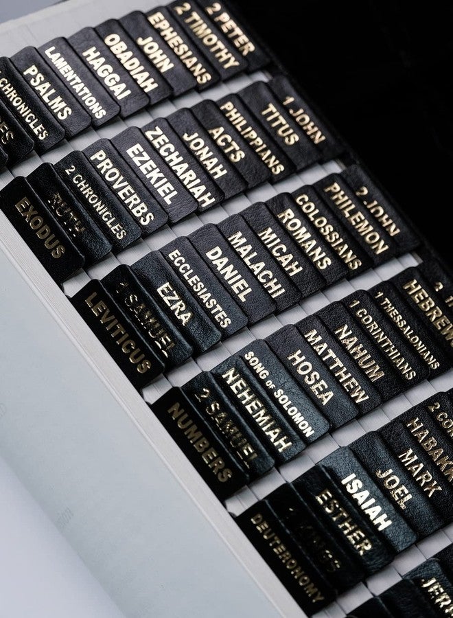 UPAFEXXI-Leather Bible Tabs, Bible Tabs for Women and Men(Gold Foil Lettering) Large Print Stickers, Easy to Read and Apply, 80 Chapters Labels for Easy Navigation(Black) - Image 1