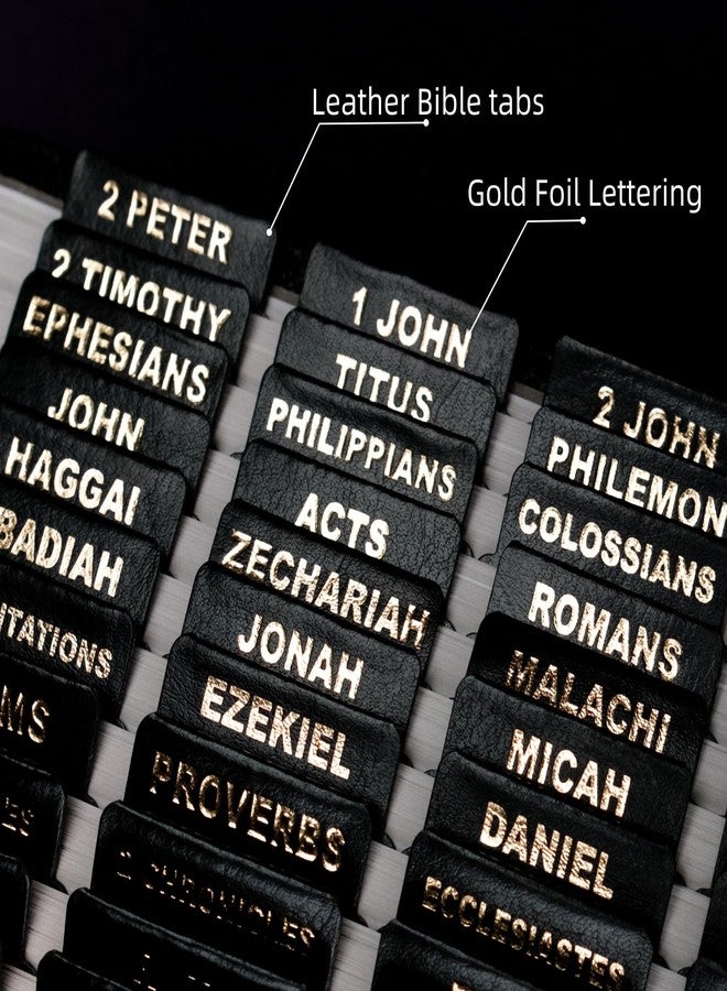 UPAFEXXI-Leather Bible Tabs, Bible Tabs for Women and Men(Gold Foil Lettering) Large Print Stickers, Easy to Read and Apply, 80 Chapters Labels for Easy Navigation(Black) - Image 2