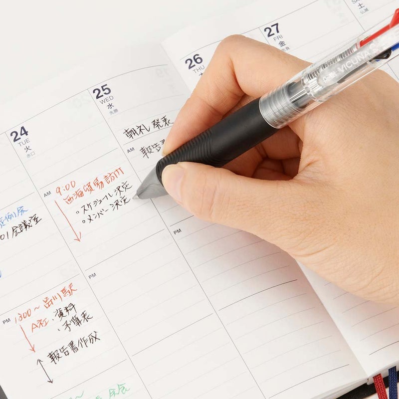 Pentel Ballpoint Pen Vicuna, Fine, Black, Red, Blue, Green, Clear (BXC47T) - Image 5