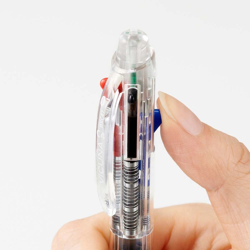 Pentel Ballpoint Pen Vicuna, Fine, Black, Red, Blue, Green, Clear (BXC47T) - Image 4