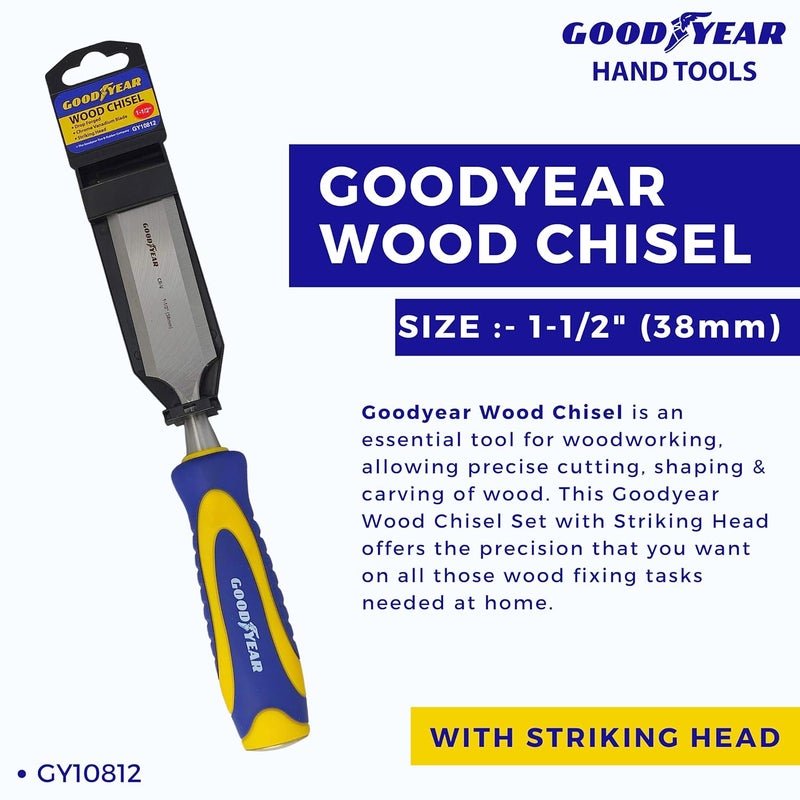 Good Year Metal Chisel with Striking Head (Silver) (GY-10812), 1-1/2 inch - Image 2