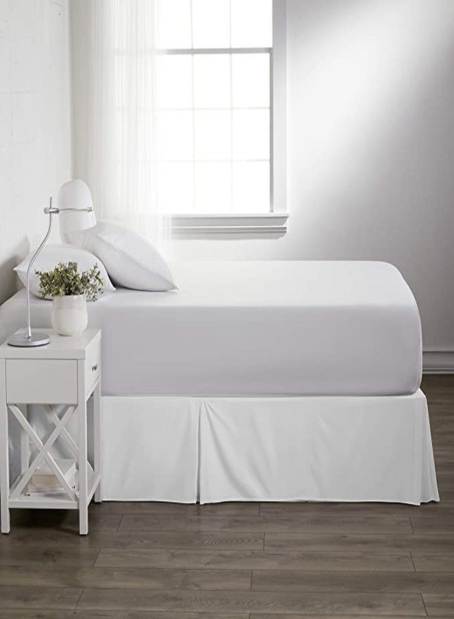 Crown Collection تنورة سرير كاملة الحجم 54x75 بوصة من القطن المصري 100% بجودة ممتازة 800-TC مع طيات مربعة وطول إسقاط 14 بوصة مع زوايا مقسومة، سهلة التركيب، مقاومة للتجاعيد والتلاشي. - Image 2