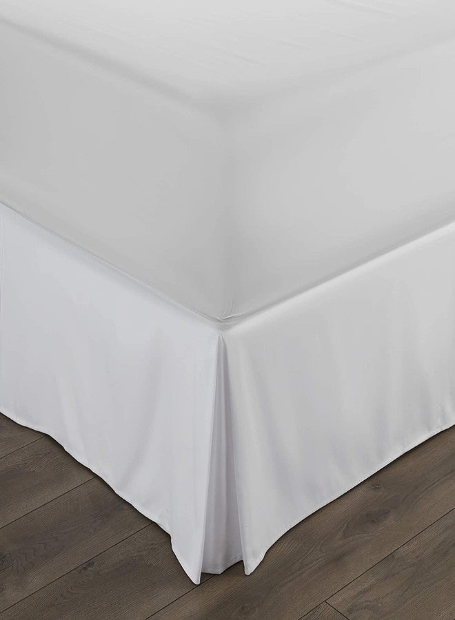 Crown Collection تنورة سرير كاملة الحجم 54x75 بوصة من القطن المصري 100% بجودة ممتازة 800-TC مع طيات مربعة وطول إسقاط 14 بوصة مع زوايا مقسومة، سهلة التركيب، مقاومة للتجاعيد والتلاشي. - Image 4