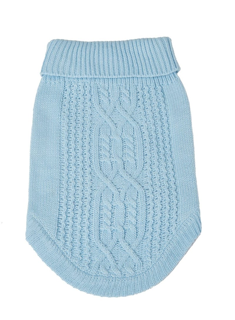 Excefore Cats Knitted Sweaters Turtleneck Knitted Sleeveless Cat Clothes Warm Winter Kitten Clothes Outfits for Cats or Small Dogs in Cold Season Sky Blue  XS - Image 4