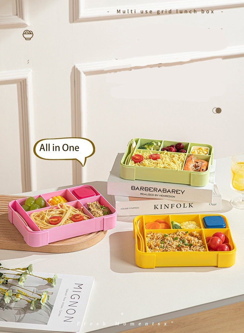 EAZZY Bento Box Kids Lunch Box - 1450ml Large Leakproof 6 Compartments Kids Lunchbox Toddler Bento Box with Utensils for School, Book-Style Reusable Lunch Snack Containers for Daycare - Image 2