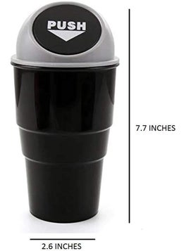 Carzillion Carzillion Plastic Car Interior Accessories MultiPurpose PressTop Dustbin Pack of 1 Multicolour  - Image 5