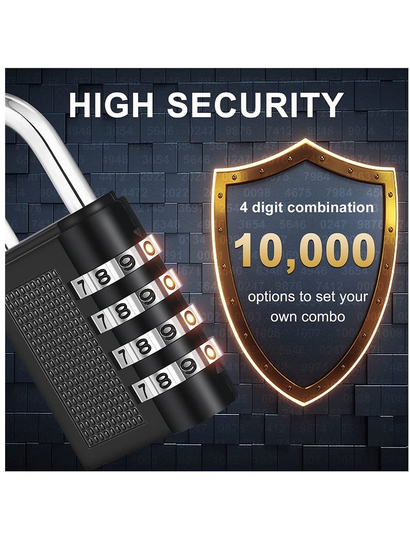 4 Digit Combination Lock Resettable Dial Combination Locker Lock for Gym and School Weatherproof Outdoor Hasp Combination Lock for Door Gates - Image 2