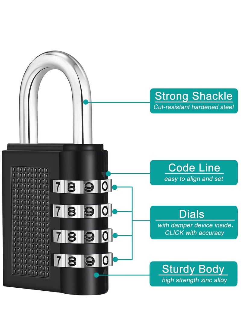 4 Digit Combination Lock Resettable Dial Combination Locker Lock for Gym and School Weatherproof Outdoor Hasp Combination Lock for Door Gates - Image 3