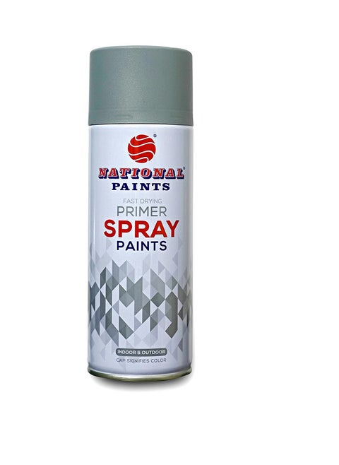National Paints Acrylic Quick Drying, Smooth & Aesthetic Matt Finish Spray Primer Grey