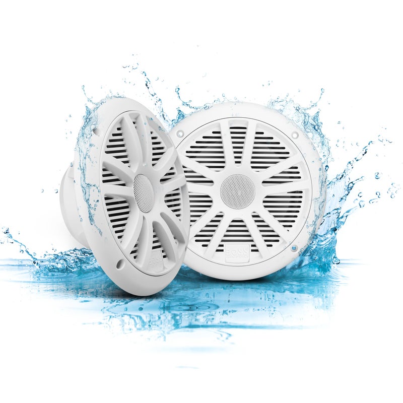BOSS Audio Systems MR6W 6.5 Marine Speakers - 180 Watts (Per Pair), Full Range, 2-Way, Coaxial, 4 Ohms, Weatherproof - Image 1