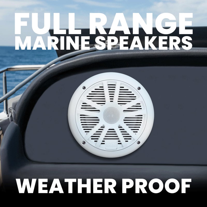 BOSS Audio Systems MR6W 6.5 Marine Speakers - 180 Watts (Per Pair), Full Range, 2-Way, Coaxial, 4 Ohms, Weatherproof - Image 3