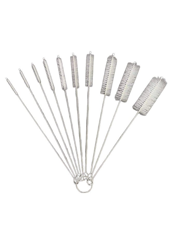 304 stainless steel nylon test tube brush 10 piece set 10 piece set straw brush cup brush pipe cleaning brush nylon brush - Image 4