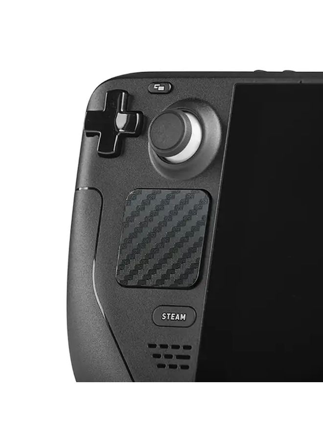مجموعة ملصقات حماية Steam Deck مع حامي شاشة زجاج مقسّى باللون الأسود الكربوني - Image 2