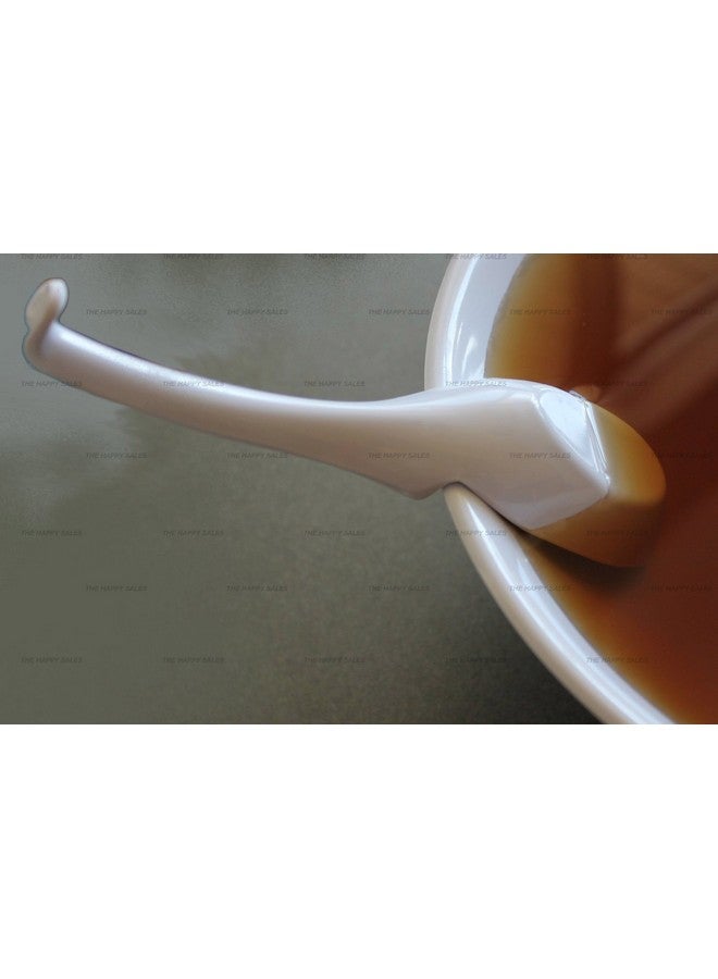 Happy Sales Melamine Soba, Rice Spoons, Chinese Won Ton Soup Spoon, Asian White, 6 Pack Notch & Hook Style - Image 3