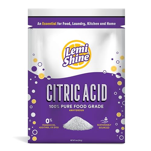 Lemi Shine 100% Citric Acid Powder l Pure Food-Grade Flavor Enhancer & All-Natural Preservative | Fragrance Free Citric Acid for Mini Bath Bombs, Cooking, & Canning, 8 oz. Bag - Image 1