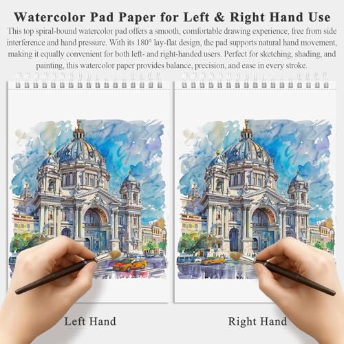 Fuxi Water Color Paper 9 x 12, Watercolor Sketchbook 140 lb Cold Press, 32 Sheets (64 Pages) Watercolor Pad, Perfect for Classroom, Home & Travel, Art Supplies for Artists Gifts. - Image 5