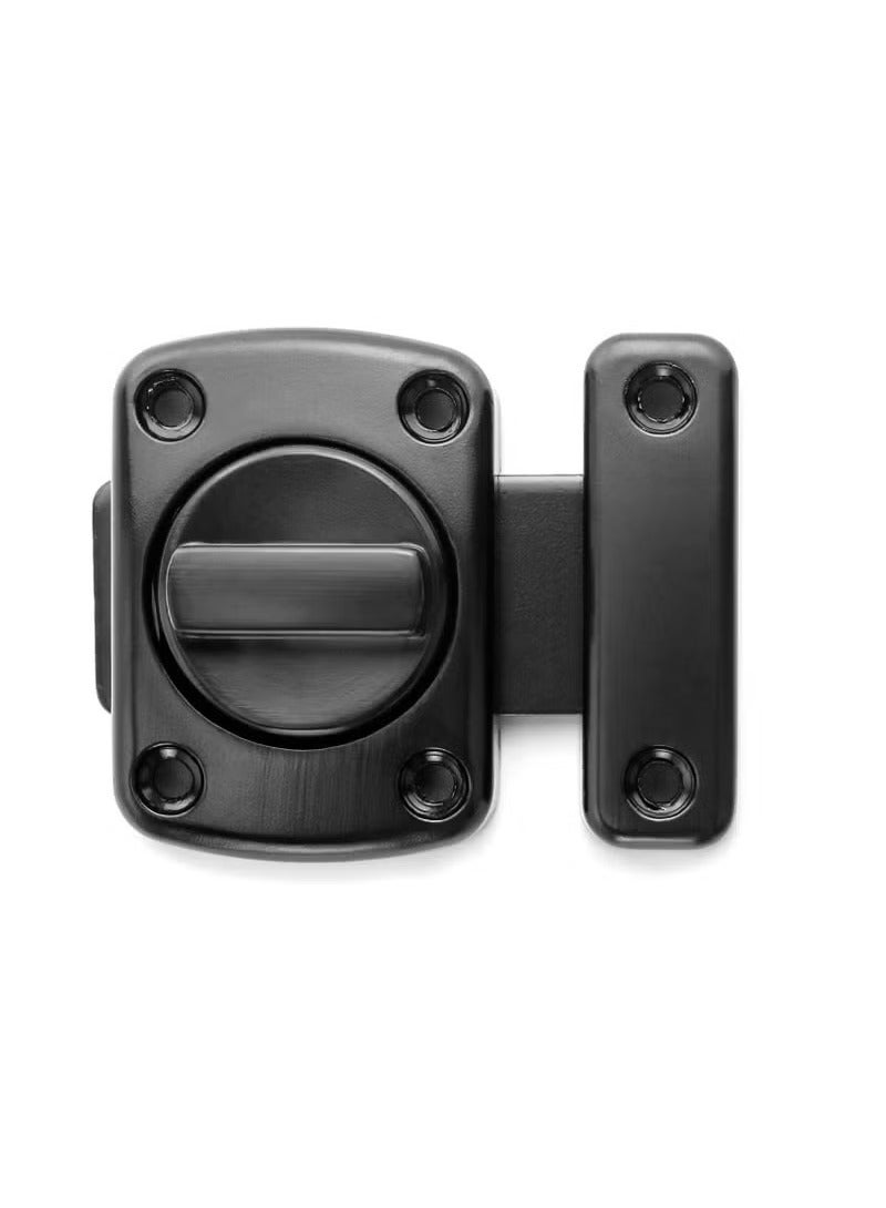 Rotating Bolt Latch هو قفل باب من الفولاذ المقاوم للصدأ وتشطيب مصقول باللون الأسود، مريح للاستخدام على مختلف الأبواب - Image 3