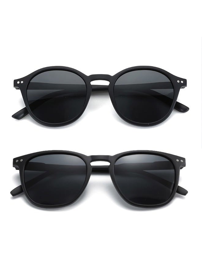 ZENOTTIC Polarized Sunglasses for Women Men: Retro Shades Round | Square Frame UV Protection 2 Pack - Image 2