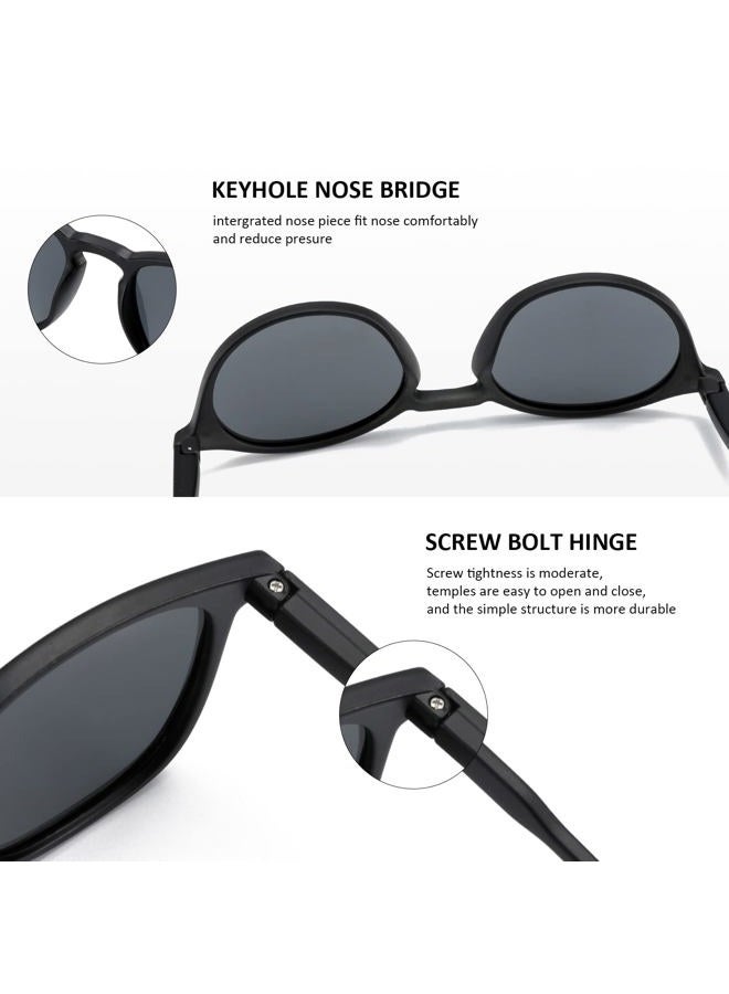 ZENOTTIC Polarized Sunglasses for Women Men: Retro Shades Round | Square Frame UV Protection 2 Pack - Image 4