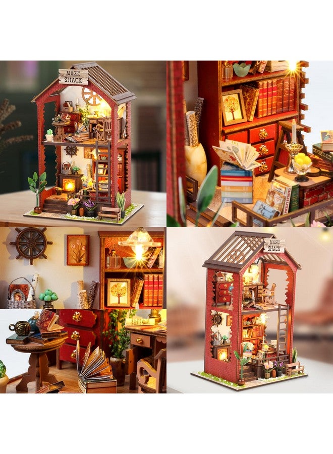 Flever Dollhouse Diy Book Nook Miniature Kit, Bookshelf Insert Decor, 3D Wooden Puzzle Booknook Miniature Kit, Creative Assembled Bookends (Martin' S Book House) - Image 3