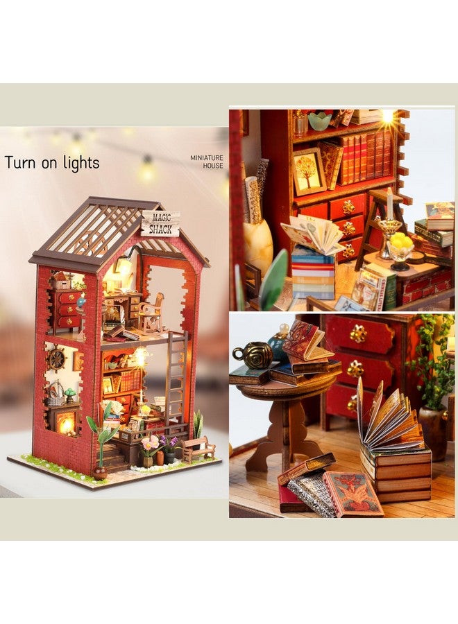 Flever Dollhouse Diy Book Nook Miniature Kit, Bookshelf Insert Decor, 3D Wooden Puzzle Booknook Miniature Kit, Creative Assembled Bookends (Martin' S Book House) - Image 4