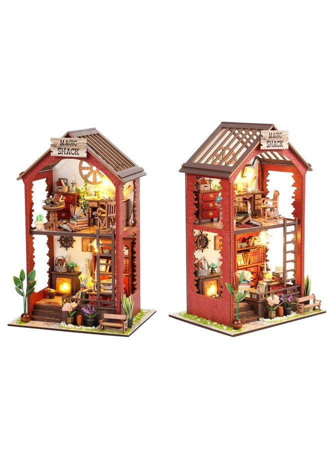 Flever Dollhouse Diy Book Nook Miniature Kit, Bookshelf Insert Decor, 3D Wooden Puzzle Booknook Miniature Kit, Creative Assembled Bookends (Martin' S Book House) - Image 1