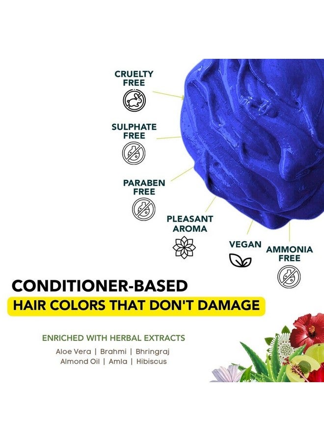 Paradyes Semi-Permanent Rudolphi Blue Diy Conditioner Based Hair Colour Infused With Aloe-Vera, Bhringaraj, Brahmi, Almonds & Amla 120 Gm  - Image 5