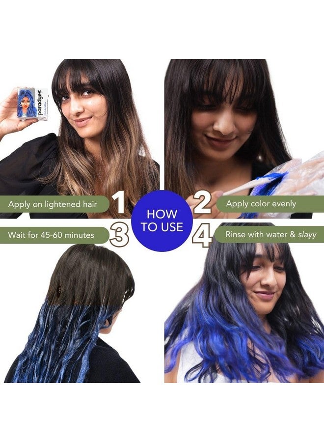 Paradyes Semi-Permanent Rudolphi Blue Diy Conditioner Based Hair Colour Infused With Aloe-Vera, Bhringaraj, Brahmi, Almonds & Amla 120 Gm  - Image 4