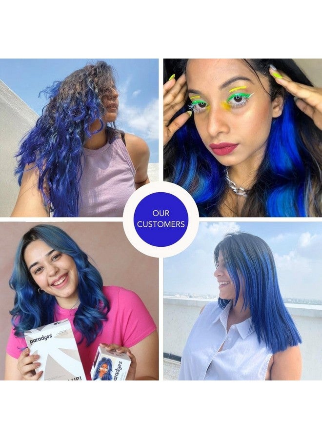 Paradyes Semi-Permanent Rudolphi Blue Diy Conditioner Based Hair Colour Infused With Aloe-Vera, Bhringaraj, Brahmi, Almonds & Amla 120 Gm  - Image 3