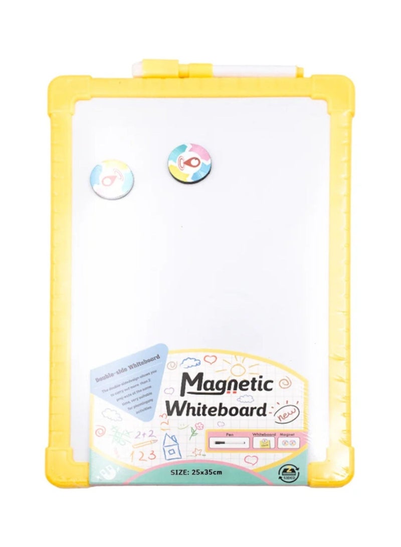 Double-Sided Magnetic Whiteboard 25x35 cm Set with Pen & Magnets for Kids & Office - Image 1
