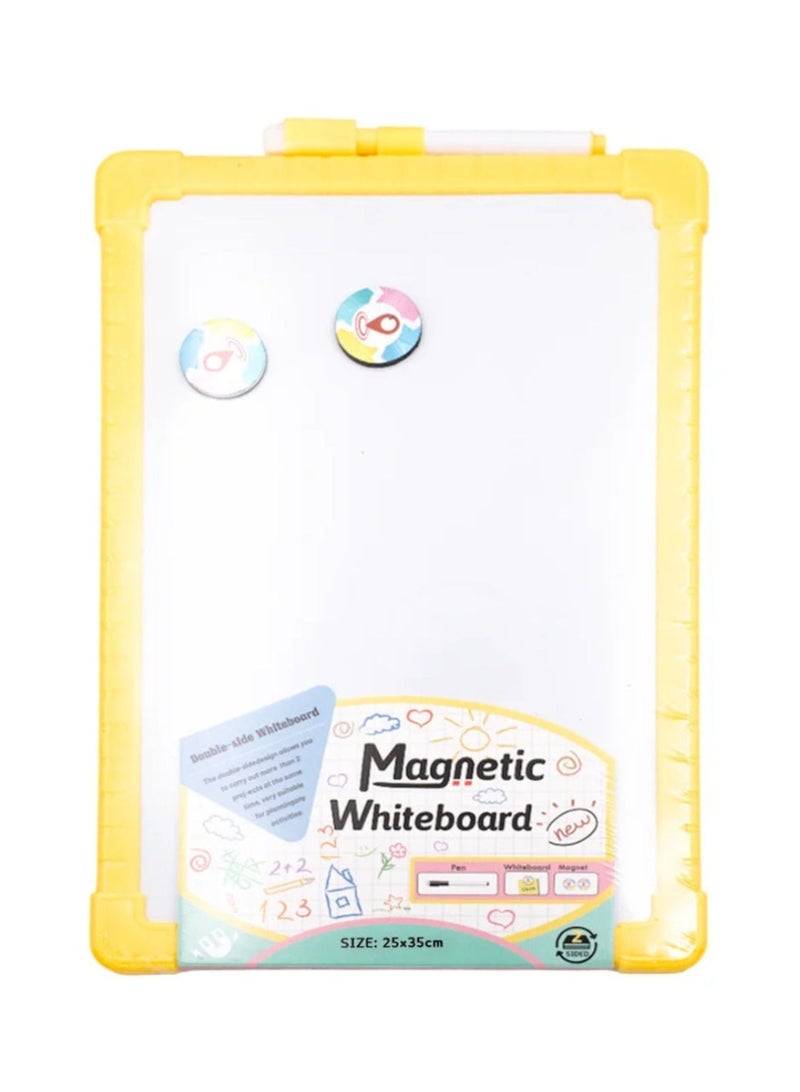 Double-Sided Magnetic Whiteboard 25x35 cm Set with Pen & Magnets for Kids & Office - Image 2