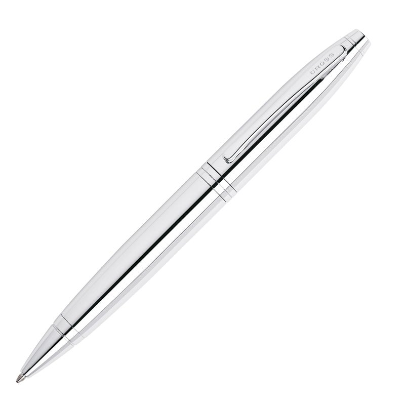 Cross Calais Refillable Ballpoint Pen Presented in a Luxury Gift Box - Medium Point, Black Ink, Polished Chrome - Image 1