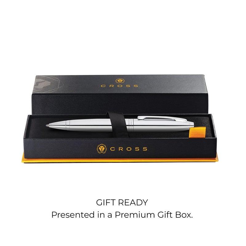 Cross Calais Refillable Ballpoint Pen Presented in a Luxury Gift Box - Medium Point, Black Ink, Polished Chrome - Image 2