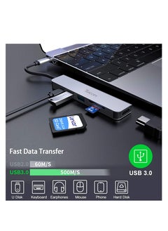 TYCOM Tycom USB C Hub Multiport Adapter - 6 in 1 Portable Space Aluminum Dongle with 4K HDMI Output, 2 USB 3.0 Ports, Type-C Charging Port, SD/Micro SD Card Reader Compatible for Macbook More Type C Devices  - Image 2