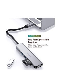 TYCOM Tycom USB C Hub Multiport Adapter - 6 in 1 Portable Space Aluminum Dongle with 4K HDMI Output, 2 USB 3.0 Ports, Type-C Charging Port, SD/Micro SD Card Reader Compatible for Macbook More Type C Devices  - Image 5