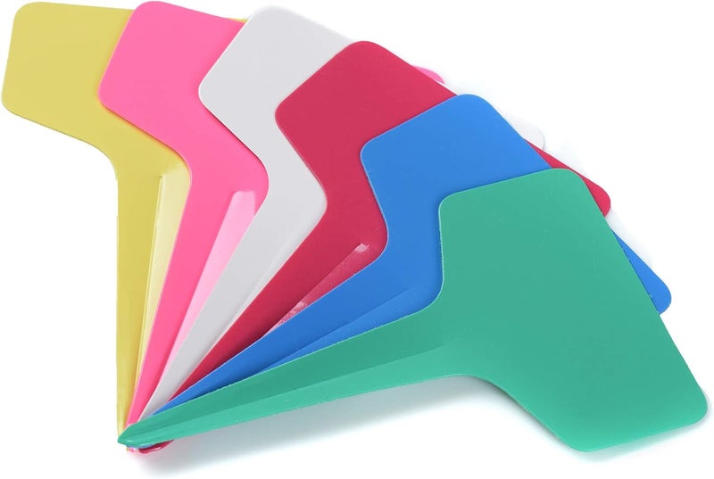 Mihey 150 Pcs TType Plant Labels with a Pen Waterproof Plastic Plant Tags Nursery Garden Markers 6 x 10cm 6 Colors - Image 2