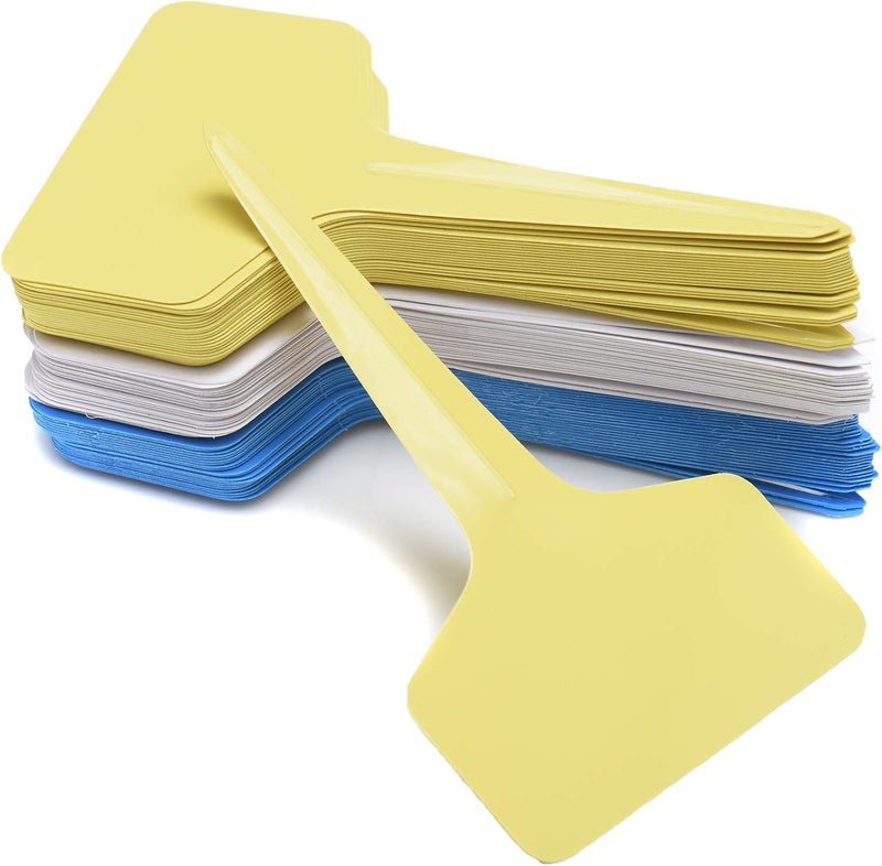 Mihey 150 Pcs TType Plant Labels with a Pen Waterproof Plastic Plant Tags Nursery Garden Markers 6 x 10cm 6 Colors - Image 4