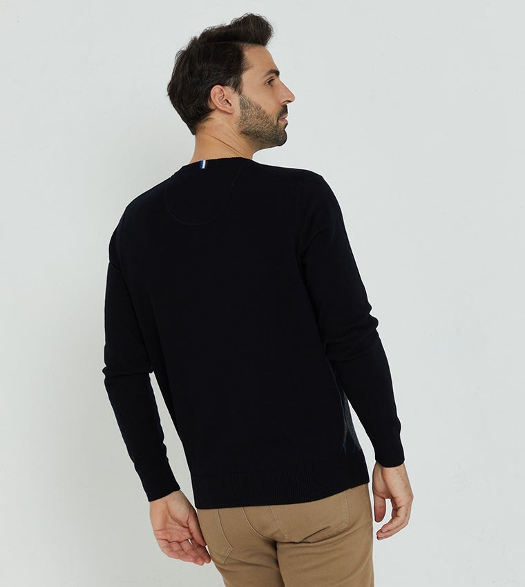 بيفرلي هيلز بولو كلوب كنزة صوفية كلاسيكية بنقشة الأرجيل وياقة على شكل حرف - Image 2