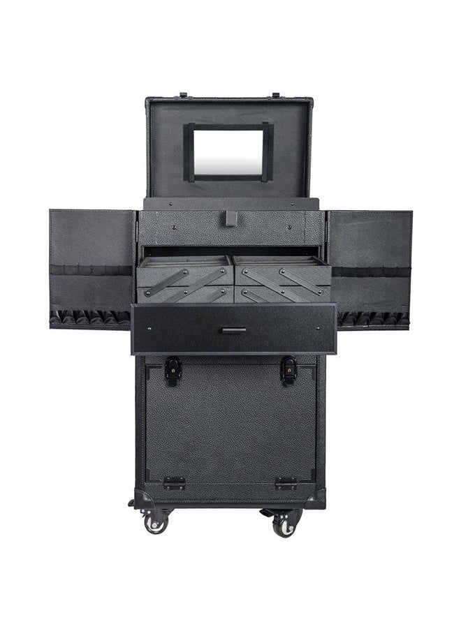 Shany REBEL Series – Pro Makeup Artists Multifunction Cosmetics Trolley Train Case – Large - Cheer power  - Image 3