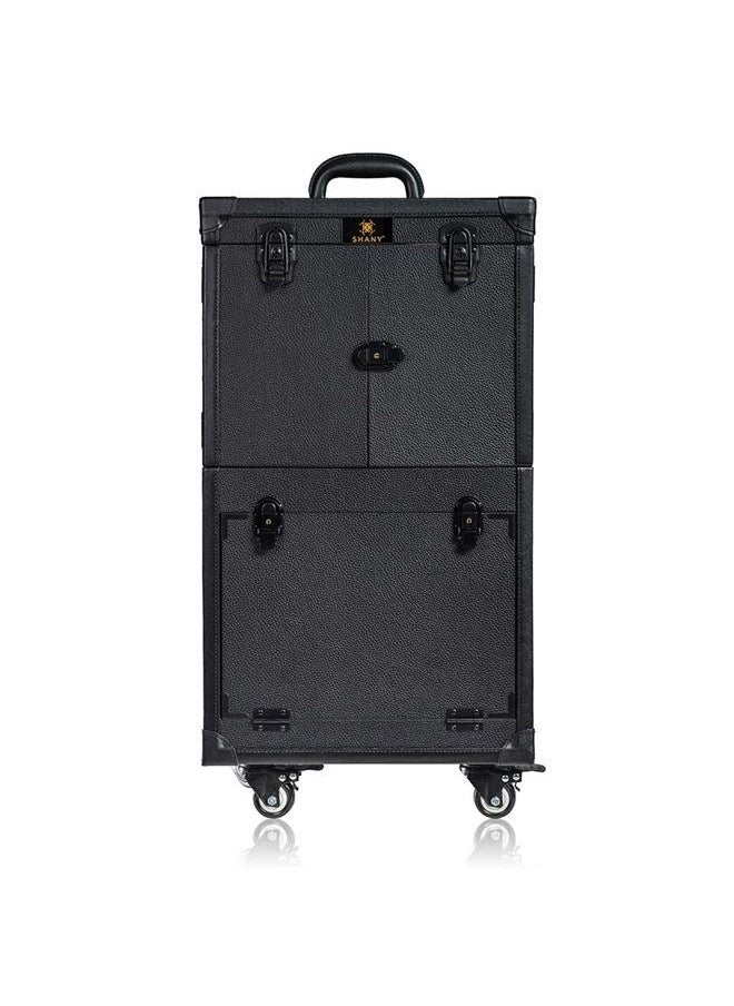 Shany REBEL Series – Pro Makeup Artists Multifunction Cosmetics Trolley Train Case – Large - Cheer power  - Image 2
