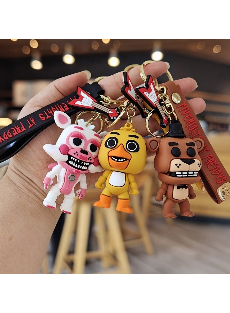 1 قطعة فريدة من نوعها كول الشرير سيليكون الحيوان الكرتون دمية قلادة المفاتيح - Image 2