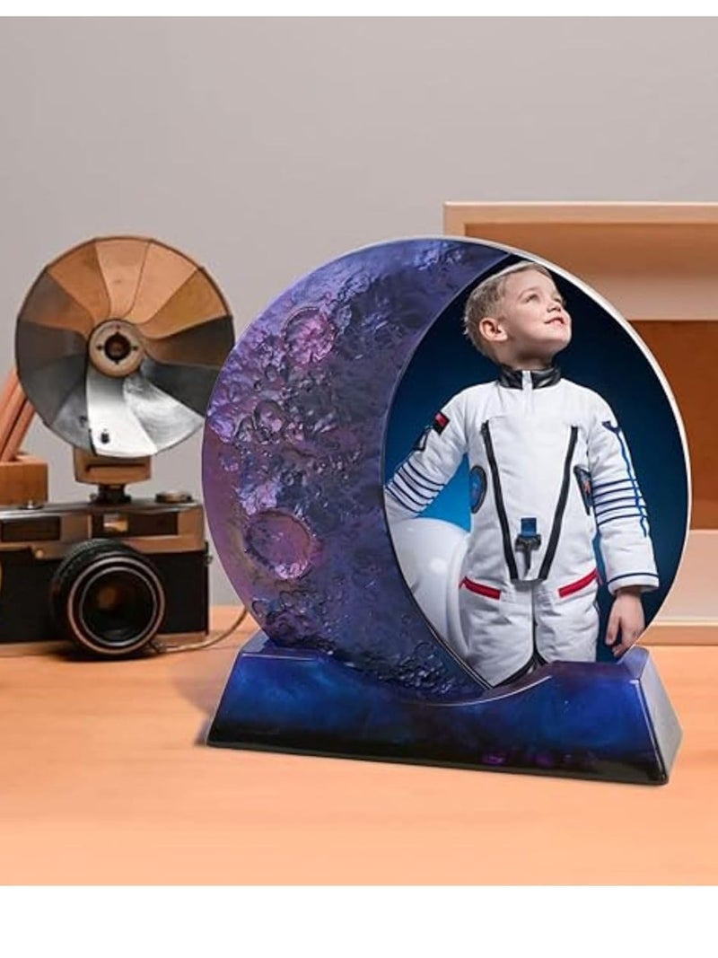 Snoogg Pack of 1 Silicone Mold Moon Shape Photo Frame with Stand for Epoxy Resin Casting Resin Art for Home Decor, DIY Crafts Project and Handmade Personalized Customize Gifts - Image 3