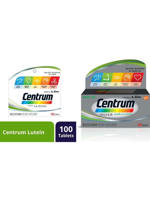 Centrum Silver Multivitamin with Lutein 100Tablets + Centrum Multivitamin with Lutein 100 Tablets