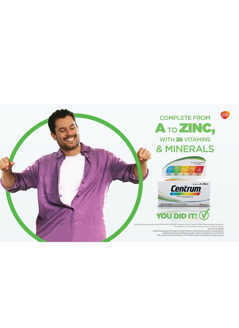 Centrum Silver Multivitamin with Lutein 100Tablets + Centrum Multivitamin with Lutein 100 Tablets