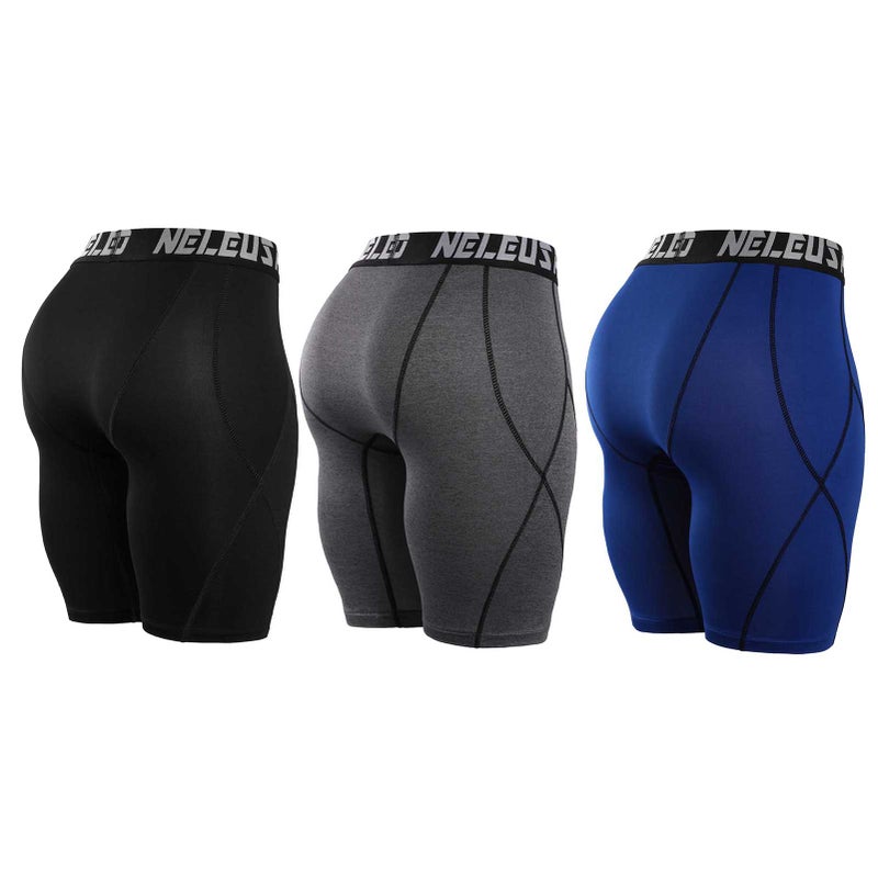 3PCS Men Compression Shorts Quick-Dry Breathable Elastic Gym Fitness Tights Running Sportswear - Image 3