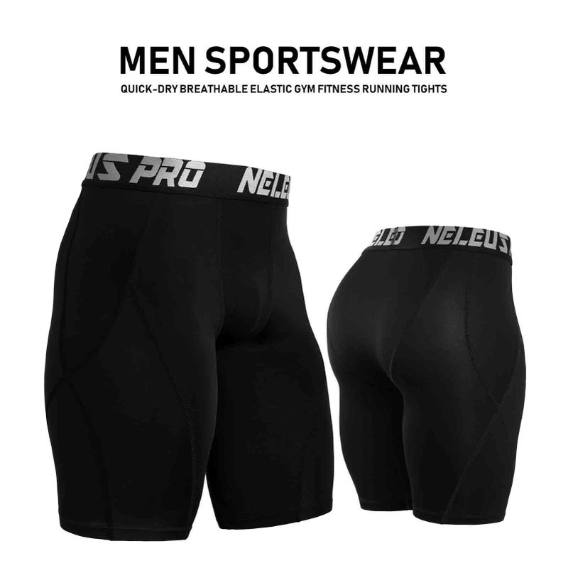 3PCS Men Compression Shorts Quick-Dry Breathable Elastic Gym Fitness Tights Running Sportswear - Image 4