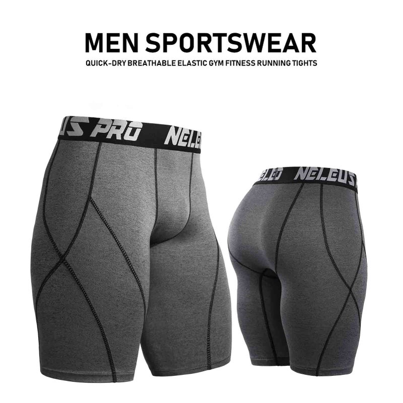 3PCS Men Compression Shorts Quick-Dry Breathable Elastic Gym Fitness Tights Running Sportswear - Image 5