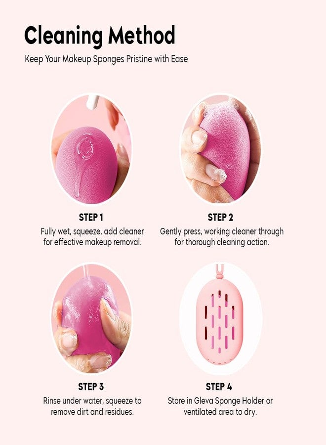 Gleva 7 Pcs Makeup Blender Sponge Set, Soft Egg Shaped Blending Puff for Flawles Makeup, Blender for Liquid Foundation, Cream, Powder, Wet & Dry Makeup Applicator for Girls & Women - Image 5