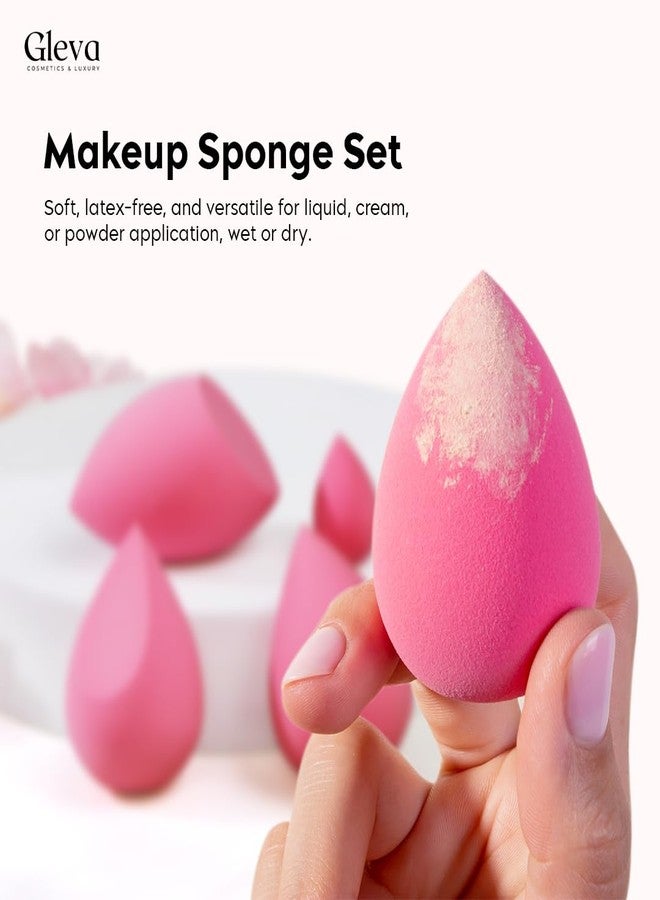 Gleva 7 Pcs Makeup Blender Sponge Set, Soft Egg Shaped Blending Puff for Flawles Makeup, Blender for Liquid Foundation, Cream, Powder, Wet & Dry Makeup Applicator for Girls & Women - Image 2